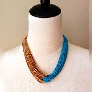 Gold and Turquoise Intertwined Collar Necklace